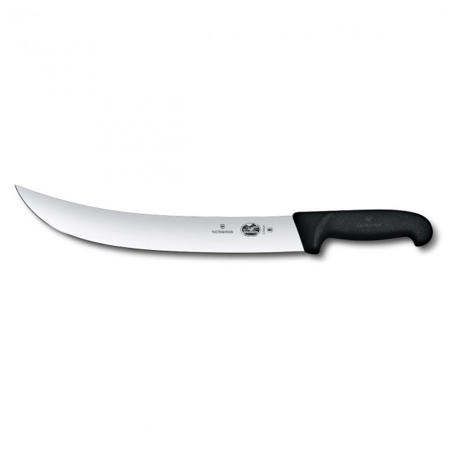 Couteau à abattre lame large dos renversé 31 cm manche fibrox noir - Swiss Army - Victorinox