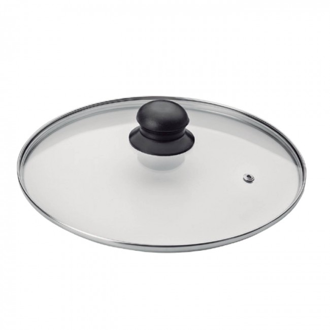 Couvercle 29cm en verre et inox avec bouton bakélite - Ibili