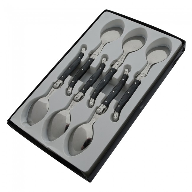 Cuillère à café acier inoxydable postiche gris marbré - Lot de 6 - Laguiole - Pradel Excellence