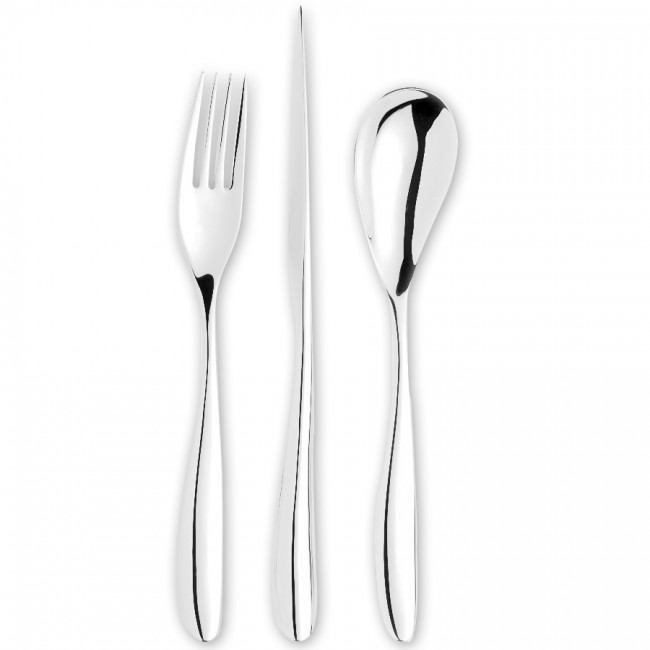 Cuillère à dessert en inox 18/10 forgé 5,5mm  - Lot de 6 - Pétale - Eternum