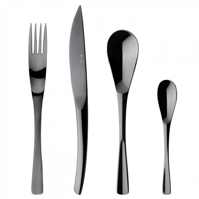 Cuillère à soda inox noir 18/10 - Lot de 6 - XY Black Miroir - Guy Degrenne