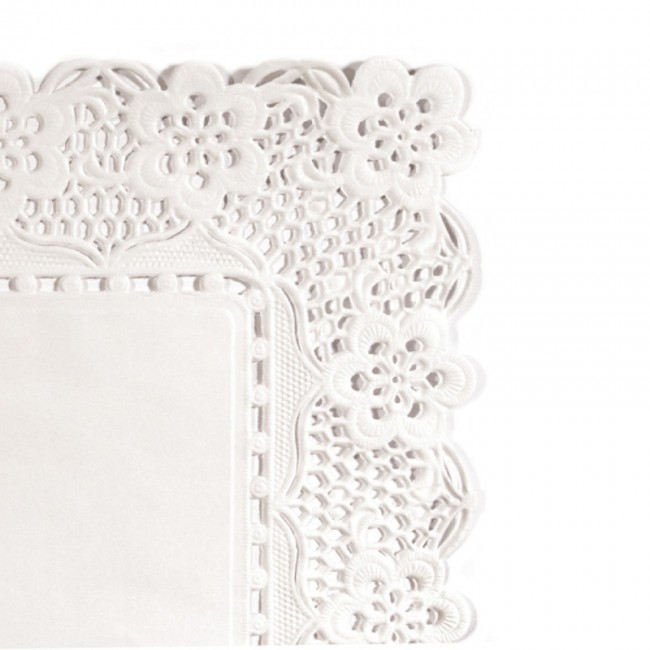 Dentelle rectangulaire blanche en papier 32x26cm - Lot de 250 - Dentelles papiers - AZ boutique