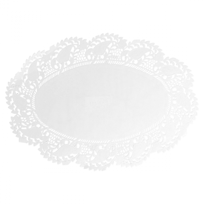 Dentelle ovale blanche en papier 35,7x26,5cm - Lot de 250 - Dentelles papiers - AZ boutique