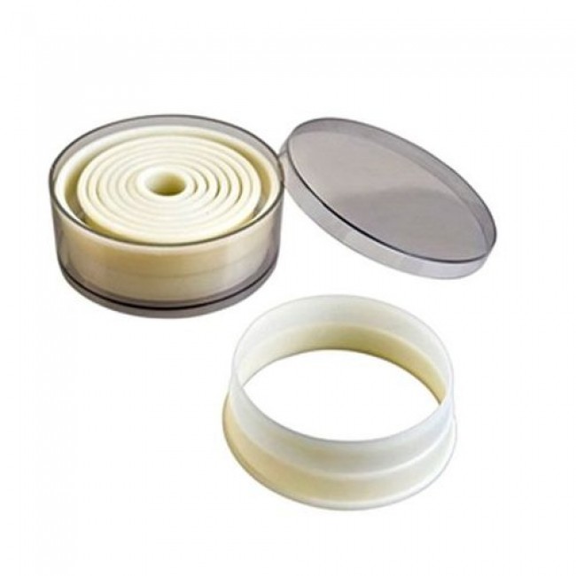 Emporte pièces arrondi lisse - polyglass - lot de 9 - Pâtisserie - Ibili