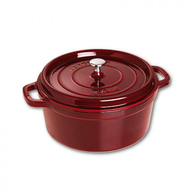 Cocotte en fonte ronde 28 cm rouge grenadine - Vitamines - Staub