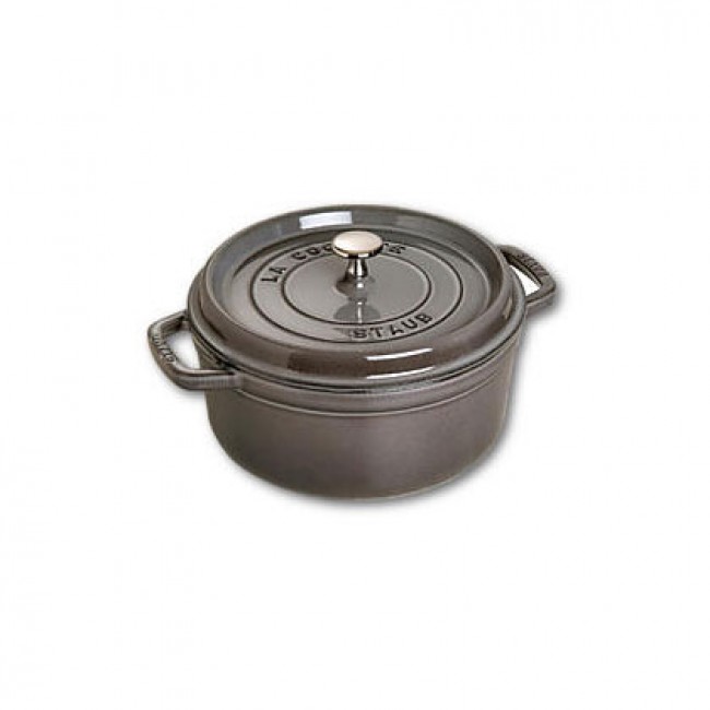 Cocotte en fonte ronde 24 cm gris graphite - Fondamentales - Staub
