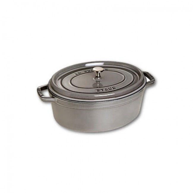 Cocotte en fonte ovale 33 cm gris graphite - Fondamentales - Staub