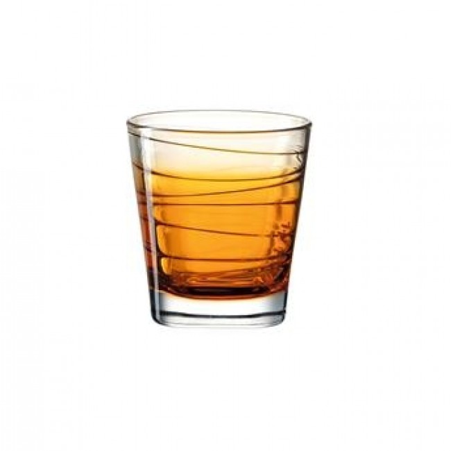 Verre à eau forme basse motifs rayures orange 25cl - Vario Struttura - Leonardo