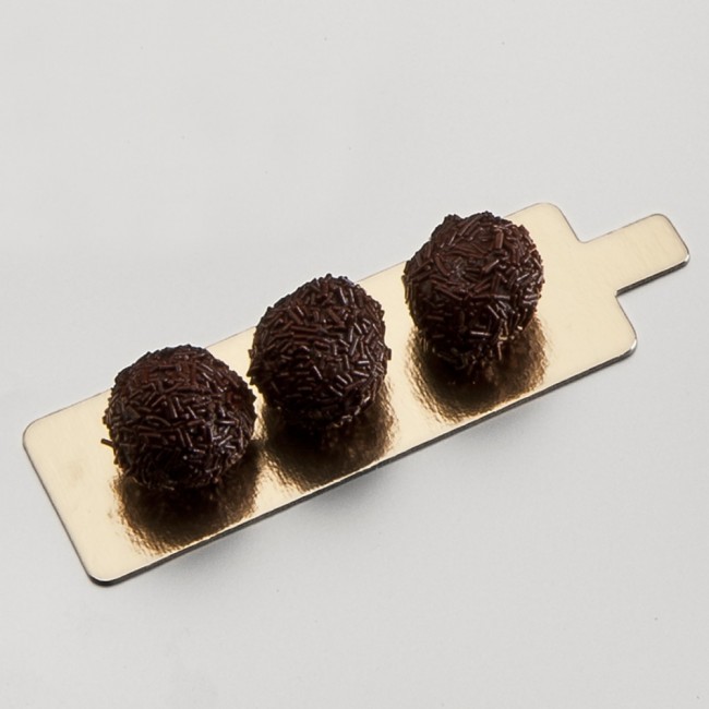 languette rectangle or et noire en carton - 4,5 x 13cm - carton a patisserie - az boutique