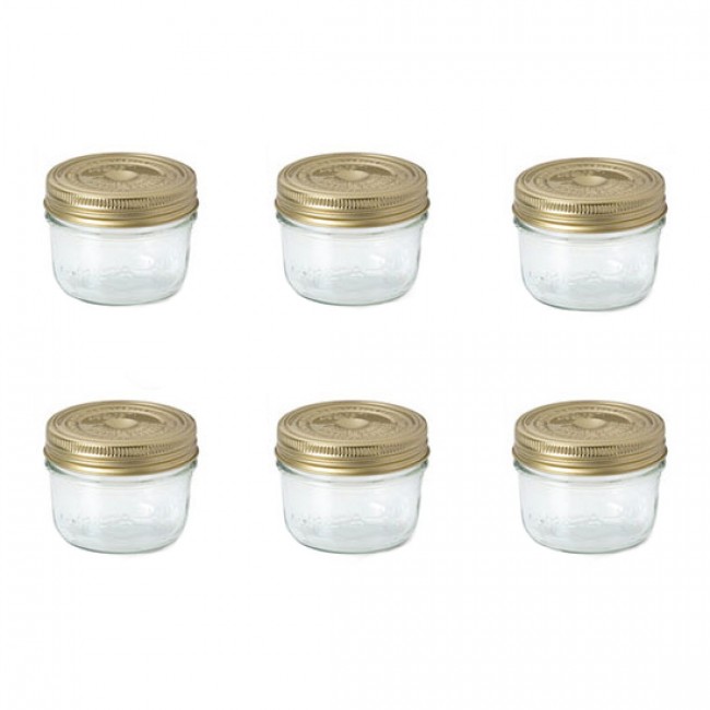 Lot de 6 terrines en verre 200g avec couvercle à vis 82mm - Familia Wiss - Le Parfait