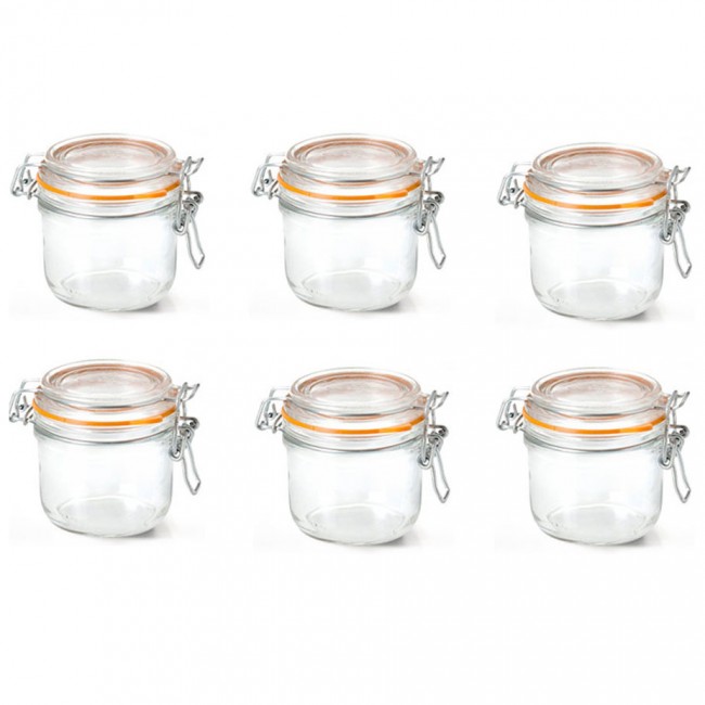 Lot de 6 terrines hermétiques en verre 200g joint 70mm - Super - Le Parfait