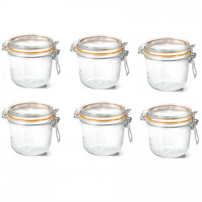 Lot de 6 terrines hermétiques en verre 500g joint 100mm - Super - Le Parfait