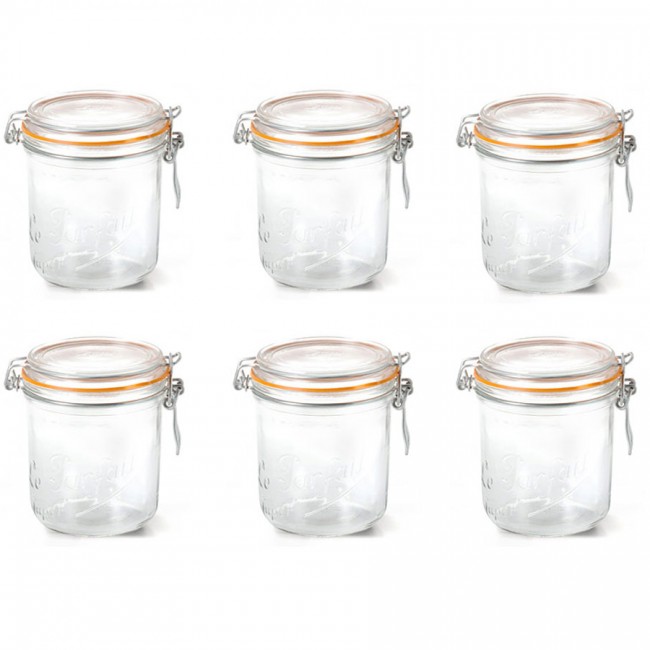 Lot de 6 terrines hermétiques en verre 750g joint 100mm - Super - Le Parfait