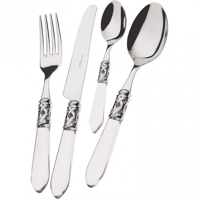 Ménagère 24 pièces acier inoxydable 18/10 anneau chromé - manche transparent- Aladdin - Bugatti