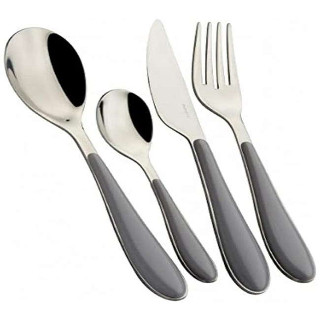 Ménagère 24 pièces acier inoxydable 18/10 - manche gris ABS - Gioia - Bugatti