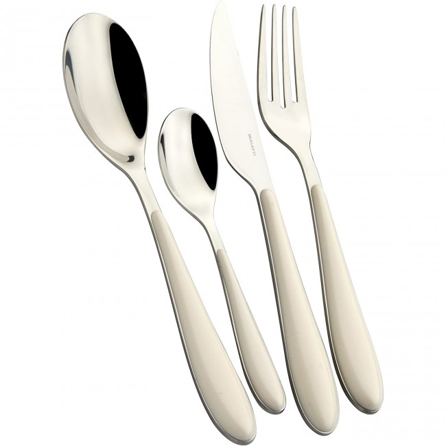 Ménagère 24 pièces acier inoxydable 18/10 - manche ivoire ABS - Gioia - Bugatti