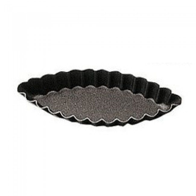 Moule à tartelette ovale cannelé 12cm en métal anti-adhérent - Paderno