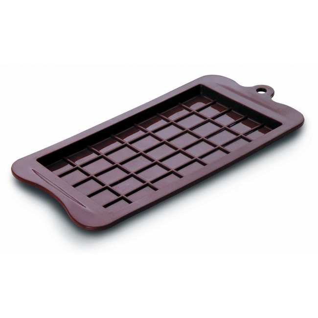 Moule tablette de chocolat silicone marron 18,5 x 9,5 x 1cm - Pâtisserie - Ibili