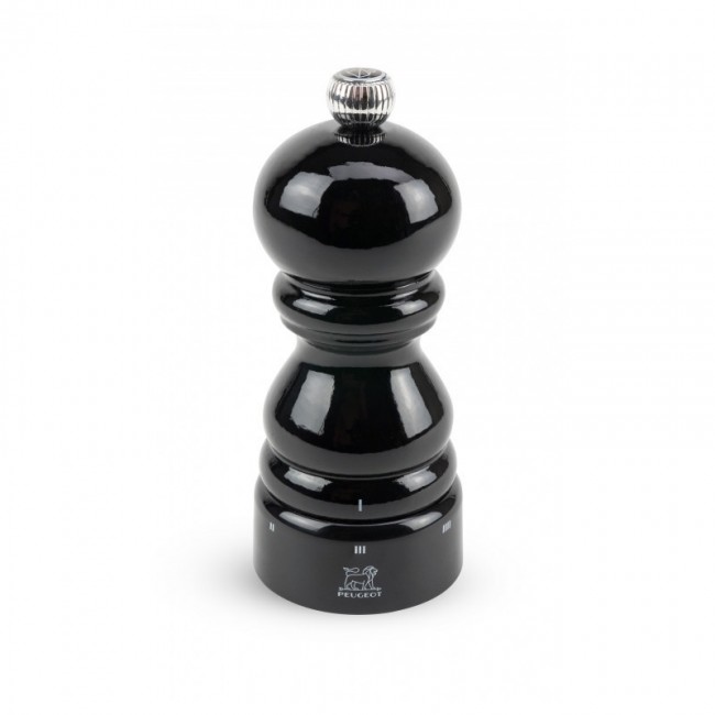 Moulin à sel noir laqué 12cm en bois de hêtre - Paris Classic - Peugeot