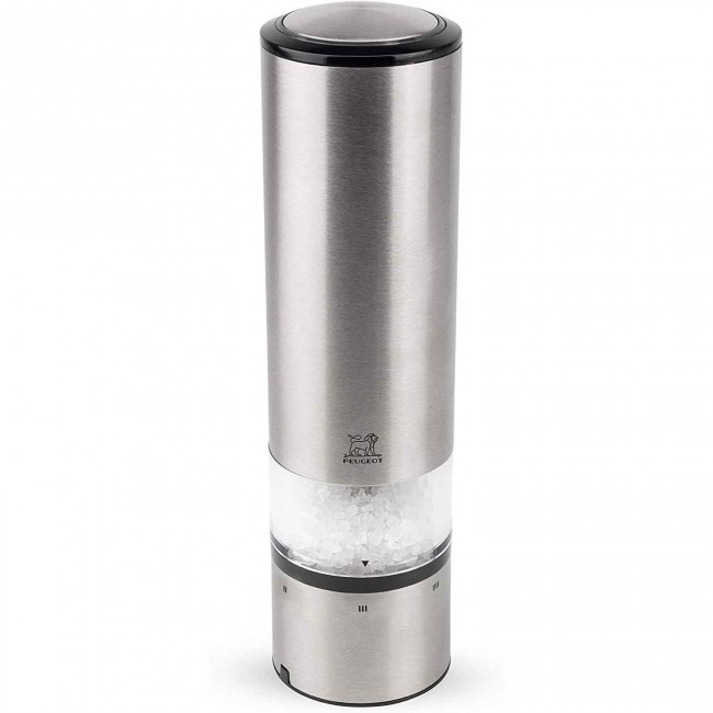 Moulin à sel électrique 20cm inox transparent - Elis sense - Peugeot