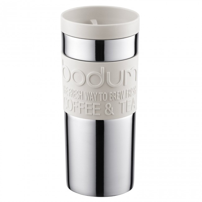 Mug de voyage double paroi en inox 35cl blanc crème - Travel Mug - Bodum