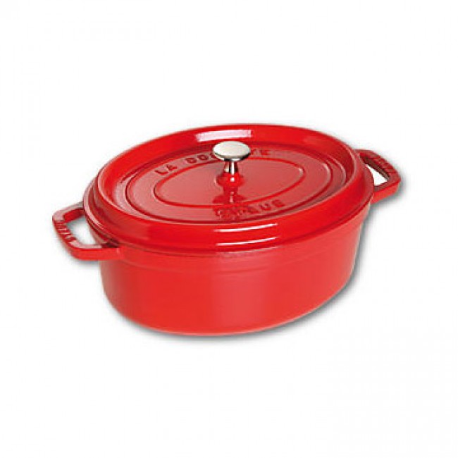 Cocotte en fonte ovale 27 cm rouge cerise - Vitamines - Staub