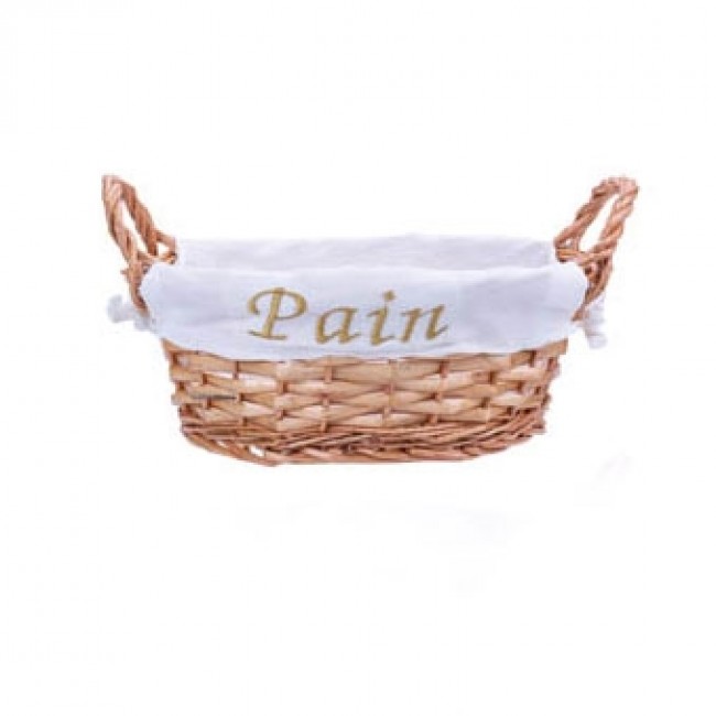Panier rond paille marron clair tissu 25 x 8.5 cm - Cosy & Trendy