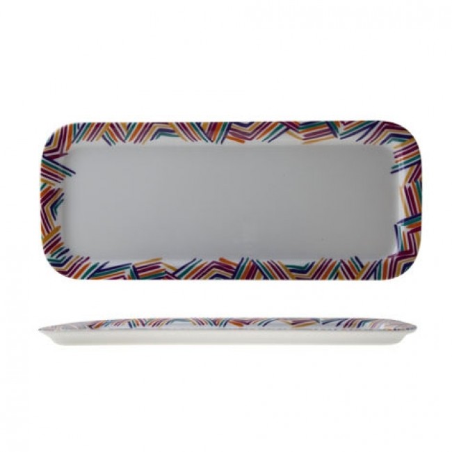 Plat à cake rectangulaire multicolore motif apache 37cm - Plat de service - AZ Boutique