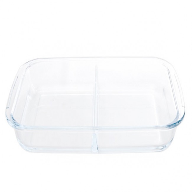 Plat à four rectangulaire en verre 2 compartiments 34.5 x 21cm  - 500° - Cosy & Trendy