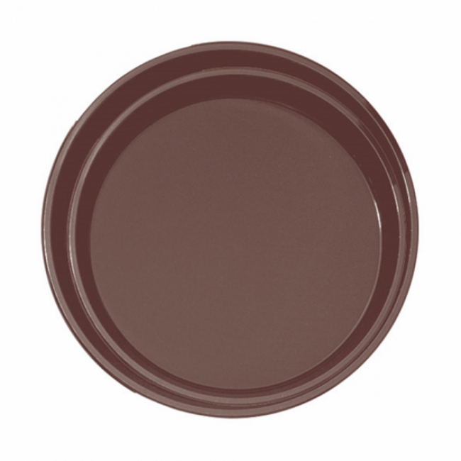 Plateau de bar antidérapant rond en fibre marron 35,5 cm - AZ Boutique