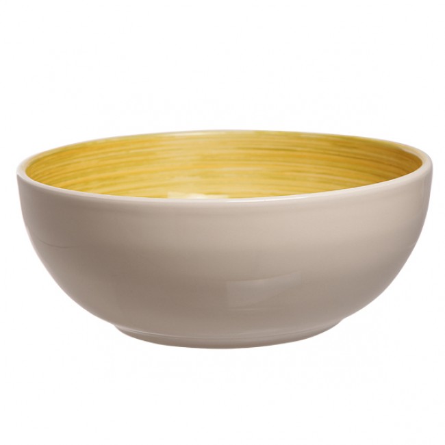 Saladier rond beige et jaune 25cm en grès - A l'unité - Turbolino - Cosy & Trendy