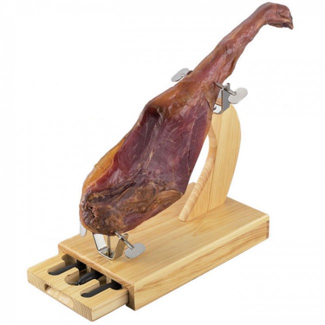 Serre jambon ibérique Fischer noir glissière acier inox