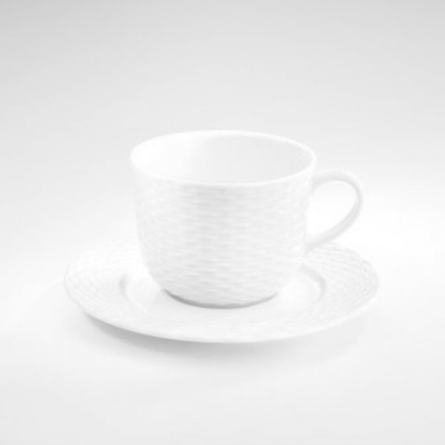 TASSE CAFE+SOUCOUPE LIMOGES PORCELAINE BLANCHE OSMOSE - Maison de la
