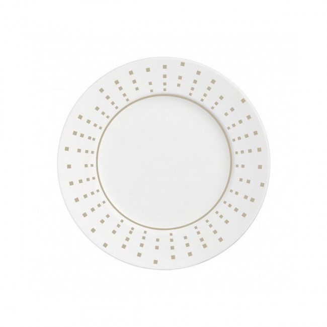 Sous tasse à café ronde 12,5cm en porcelaine motifs carrés gris - Satinique Grey - Chef & Sommelier