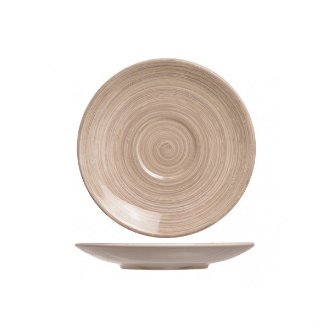 Sous-tasse à déjeuner beige et marron 17cm en grès - Lot de 6 - Turbolino - Cosy & Trendy