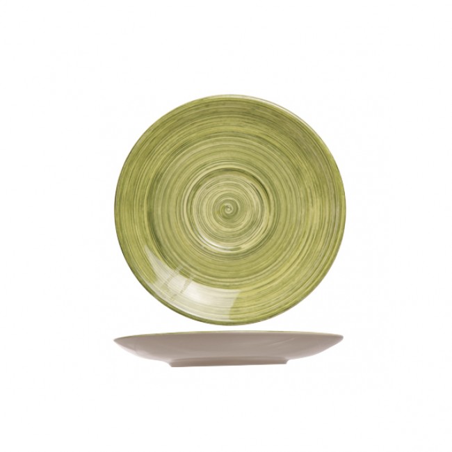 Sous-tasse à déjeuner verte 17cm en grès - Lot de 6 - Turbolino - Cosy & Trendy