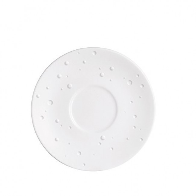 Sous-tasse à café blanche avec motif goutte d'eau 12.5cm en porcelaine - Water Pearl - Chef & Sommelier