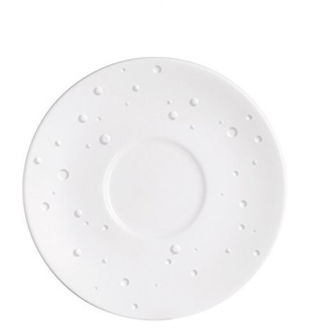 Sous-tasse blanche avec motif goutte d'eau 16.5cm en porcelaine - Water Pearl - Chef & Sommelier