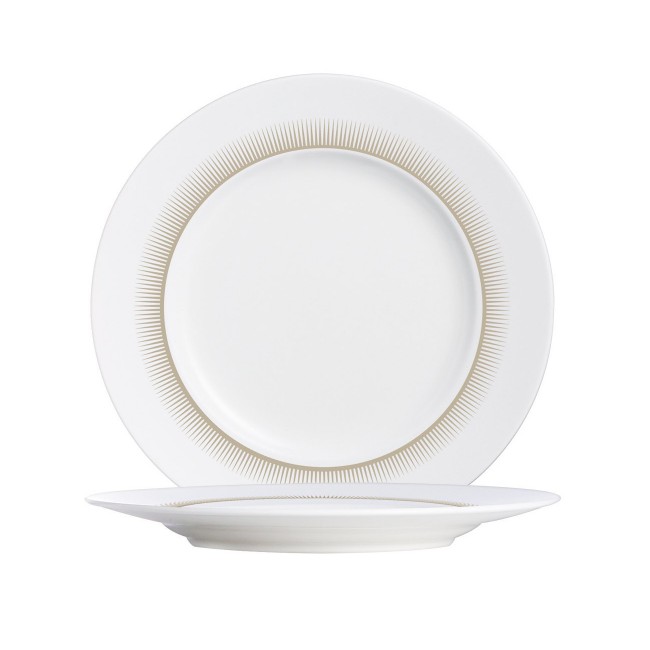 Sous-tasse plate ronde blanche 12.5cm en porcelaine avec motif gris - Ginseng Grey - Chef & Sommelier