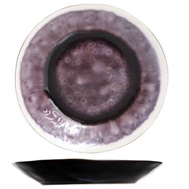Sous-tasse seule noire et violet 15cm (pour tasse 23cl) - Laguna Viola - Cosy & Trendy