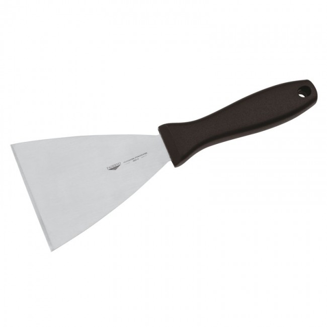 Spatule / grattoir triangulaire en inox et polypropylène 12x10cm - Paderno