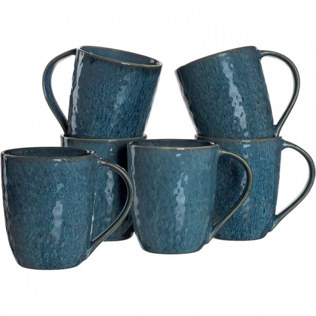 Tasse à café céramique 43cl bleu - Lot de 6 - Matera - Leonardo