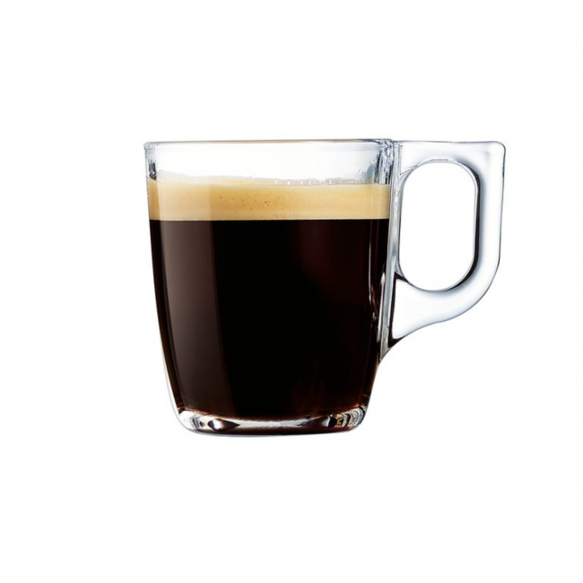 Tasse expresso en verre transparent à anse 9cl - Voluto - Arcoroc