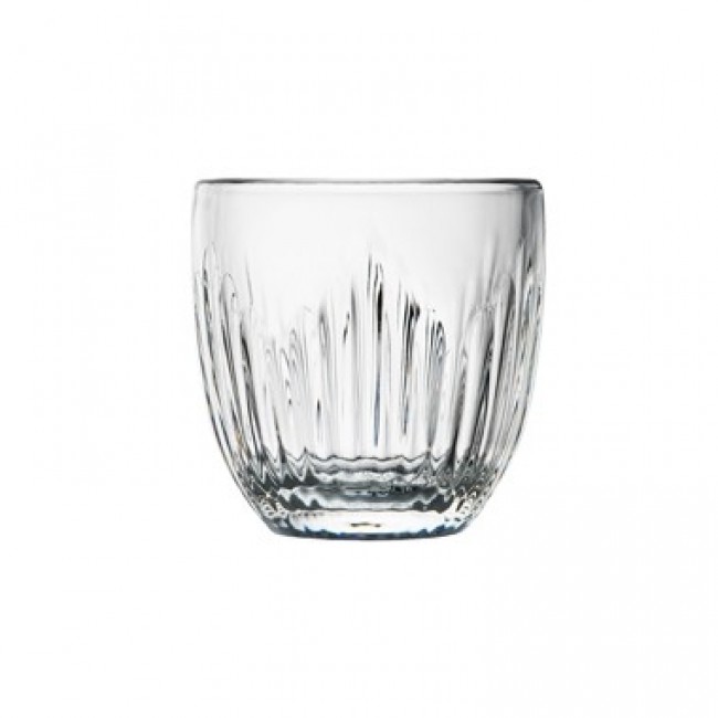 Tasse expresso en verre pressé transparent décor jeux d'orgues 10 cl - Lot de 6 - Troquet - La Rochère