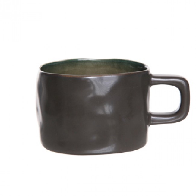 Tasse à déjeuner seule noire et verte 23cl - Laguna Verde - Cosy & Trendy