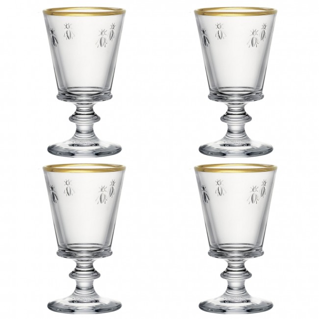 Verre à vin 24cl bord or - Abeille - La Rochère