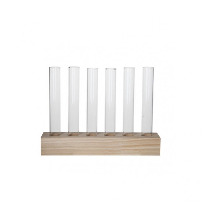 6 verrines 3,4cl avec support en bois 2,5 x 14cm - Cosy & Trendy