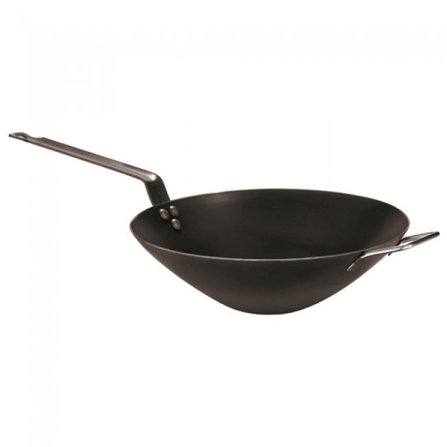 Wok en fer bleu 40cm - Poêle en tôle - Paderno
