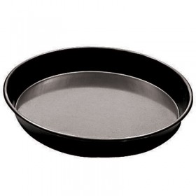 Plat à pizza 16cm fer bleu bords droits