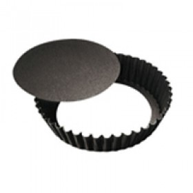 Moule à tarte à fond amovible cannelé 10cm anti-adhérent - Lot de 6